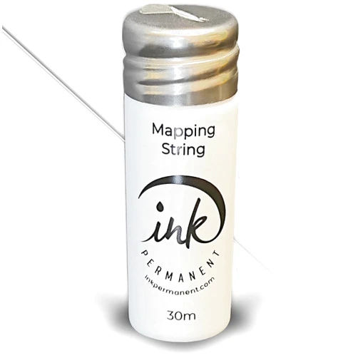Ink Permanent White Brow Mapping String [100 Ft Bottles - 30 m] Pre-Inked Mapping String for Permanent Makeup and Microblading Supplies | Brow Mapping Kit | Mapping String for Brow Mapping (White)