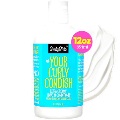Curly Chic CurlyChic Your Curly Condish - Extra Creamy Leave-In Conditioner, Intense Moisturizing, Frizz Control & Curl Definition for Curly, Kinky, Coily, Wavy, Frizzy Hair – Sulfate & Paraben Free, 12 fl oz