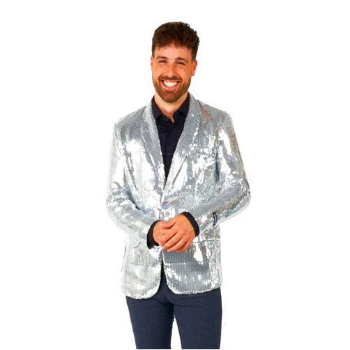 SUITMEISTER Sequins Party Blazer for Men - Slim Fit - Shiny Christmas, NYE, Prom Party Jacket