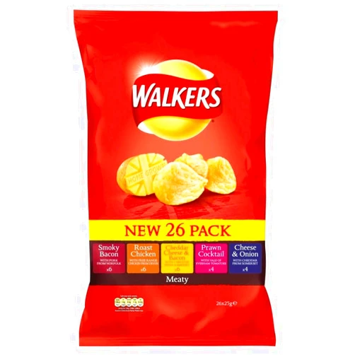 Walkers (Crisps, Snacks & Dips) Walkers Crisps - Meaty Variety (26X25G)