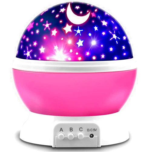 MOKOQI Star Projector, Night Light Lamp Fun Gifts for 1-4-6-14 Year Old Girls and Boys Rotating Star Sky Moon Light Projector for Kids Bedroom Decor -Pink