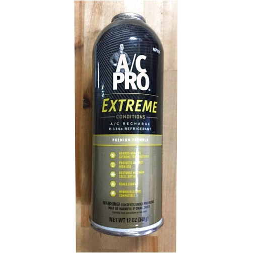 AC Pro A/C Pro R-134a Extreme Conditions Premium Formula Refrigerant Recharge with Stop Leak for MVAC use in 12-Ounce Self-Sealing Container, ACP210