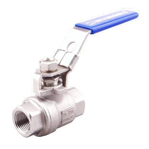 DERNORD Stainless Steel 304 Ball Valve, 2-Piece Full Port Heavy Duty for WOG with Locking Device (3/8
