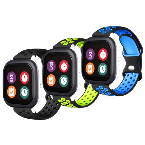 BXKM 2 Pack Silicone Sport Bands Compatible with Gizmo Watch 3 2 1/Gabb Watch 3 2 1/syncup kids watch Band for Kids,20mm Soft Breathable Water_Proof Smartwatch Band replacement for Boys and Girls Gizmo Watch Band for Kids,