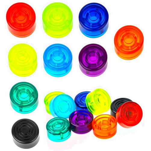 Mozeat Lens Guitar Effect Pedal Footswitch Toppers 18Pcs Foot Nail Cap Protection Cap Multi-colored Foot Switch Button Cover for Common Pedal Switches