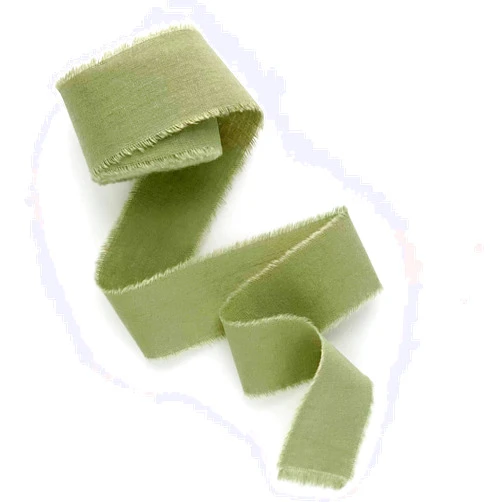 LinenLark Olive ribbon 1/2