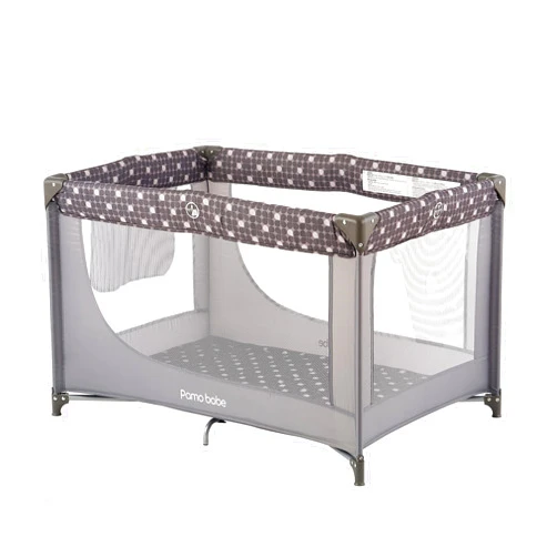 Pamo Babe Portable Crib Baby Playpen with Mattress and Carry Bag Grey