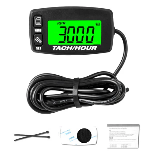 NInE-ROnG Self Powered Digital Tachometer Hour Meter,Inductive Maintenance Waterproof Backlit Shutdown Tach/Hour Meter,Battery Replaceable,for Lawn Mower Tractor Generator and Gas Engine