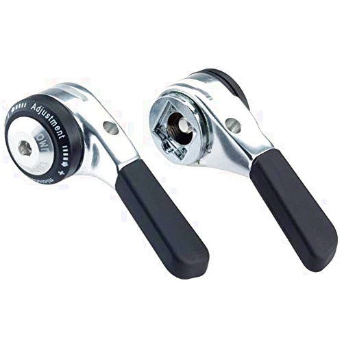 microSHIFT | Down Tube Shifter Set | 8-Speed | Double/Triple | Shimano Compatible | Silver