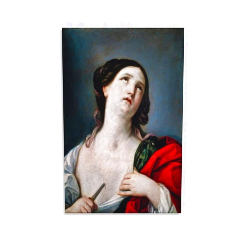 AORUEY Guido Reni_(Workshop Of)-Lucretia Giving Herself to Death Poster Posters Wall Art Painting Canvas Gift Living Room Prints Bedroom Decor Poster Artworks 08x12inch(20x30cm)