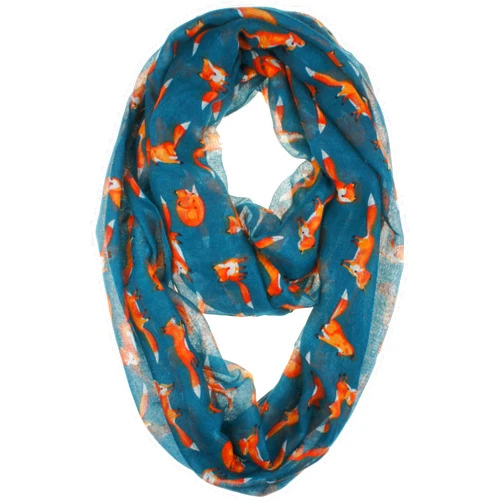 VIVIAN & VINCENT Soft Light Various Print Sheer Infinity loop circle Scarf