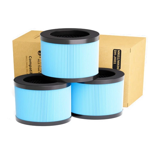 PacHamper MK06 MK01 True HEPA Replacement Filter Compatible with AROEVE MK01 MK06, for VOOPNU DH-JH12 and Kloudi DH-JH01 Air Purifier, Standard Version, 3 Pack