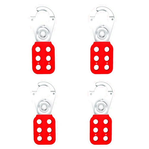 SAWISPHY Lock Out Tag Out Hasps for Padlock Lockout Tagout Devices 4 Pack 1 inch Jaw Diameter LOTO Safety Steel Hasp