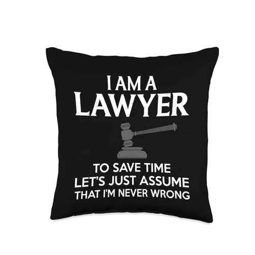 Funny Lawyer Gift Law Attorney Accessories & Stuff Cool Lawyer Design For Men Women Attorney Law School Lawyer Throw Pillow
