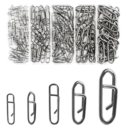 OROOTL Fishing Snaps Clips Kit, 165pcs Power Fishing Clips High Strength Fishing Snaps Fishing Power Speed Clips for Fishing Lure Quick Change Freshwater Saltwater Fishing Connector Tackle