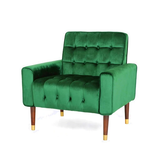 Christopher Knight Home Betsy Velvet Armchair, Modern Glam, Button-Tufted, Waffle Stitching, Emerald