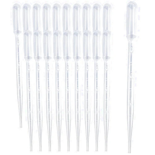 Zkupanx 20 PCS Pipette 3ML - Disposable Dropper pipettes for Accurate Liquid Transfer, Excellent Suction - Perfect for Essential Oils, Resin, Crafts, Labs, Kids Activities - Plastic Pipette, Droppers