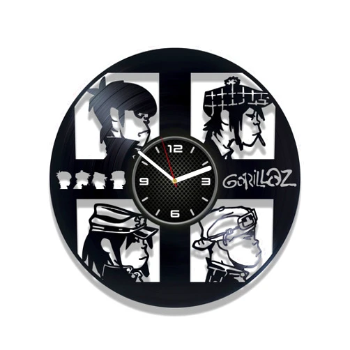 Generic Kovides Vinyl Record Wall Clock Compatible with Gorillaz Themed Feel Good Inc Art for Brother Black 12 inches