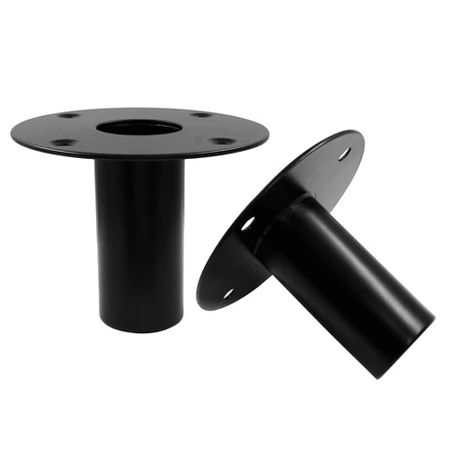 Hordion 2 pcs Speaker Stand Top Bracket, 107 * 80mm/4.21 * 3.15 Inch Metal Speaker Mounts Hat, Black Studio Speaker Mount for Stand Pole