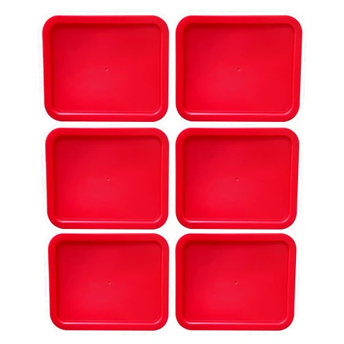 MRX Solutions Replacement Lid for Pyrex Plastic Red Cover 3 Cup Bowl Dish Rectangle 7210-PC (6-Pack)