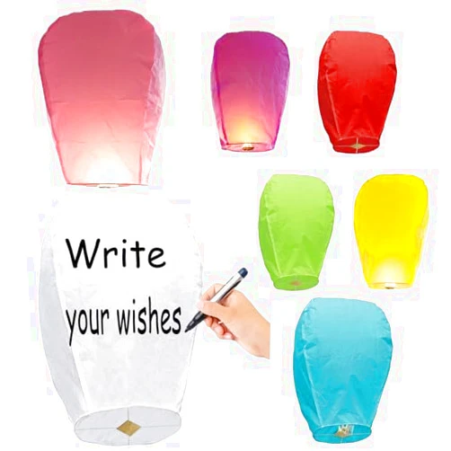 Nufroupel Paper Lanterns to Release&in Memory, 12 Pack Colored, Chinese Lanterns Easy to Use, Paper Lanterns were The Highlight of Party! Chinese Lanterns for Memory of Family.