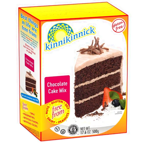 Kinnikinnick Gluten Free Chocolate Cake Mix, 17.6oz/500g (Pack of 6)
