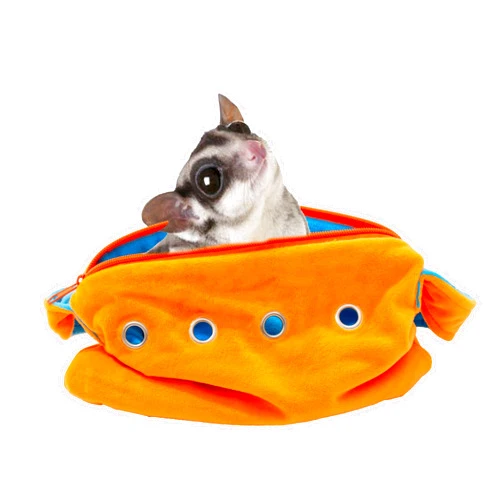 Meow&Woof Sugar Glider Bonding Pouch Small Pet Carrier Bag Sling with Strap Critter Cuddler for Gliders Ferret, Rat, Hedgehog, Hamster Outdoor-Orange
