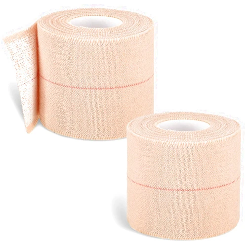 Nuanchu 2 Rolls Adhesive Elastic Tape Bandage Tape Wrap Flexible Stretch Bandages for Sports Ankle, Knee and Wrist Sprains (Beige,2 Inch Wide)
