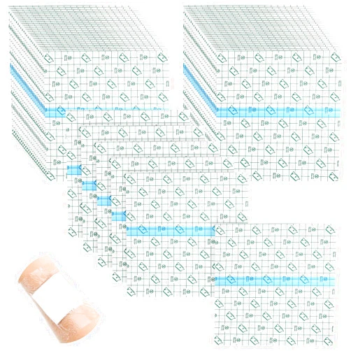 BBTO 50 Pieces Transparent Clear Adhesive Bandage Stretch Large Waterproof Film Adhesive Bandages Dressing Supplies(8 x 10 Inch)