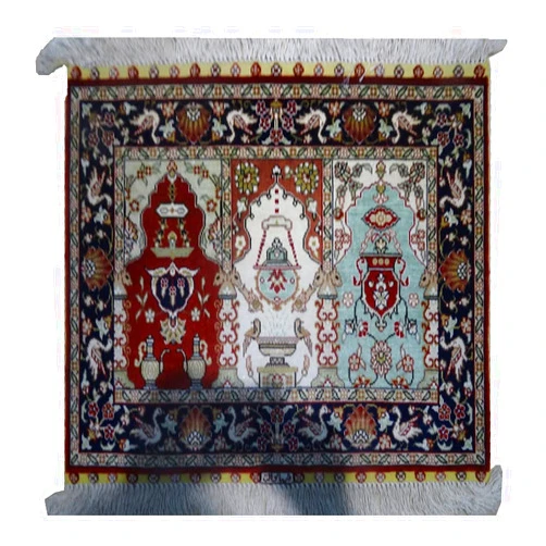 YAMEILEGEND YAMEI LEGEND 61x46cm miniature carpet, medium carpet, silk tapestry, 100% hand knotted art study tapestry