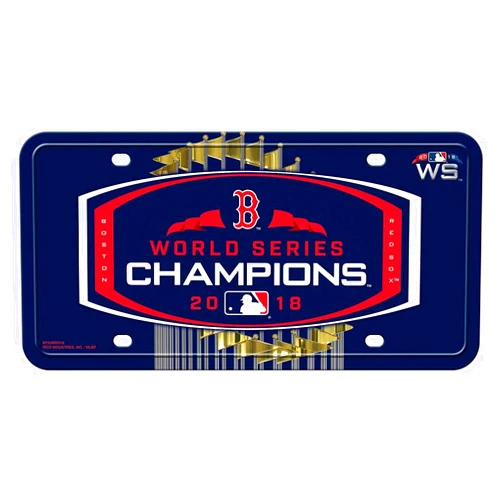 Rico Industries Red Sox 2018 World Series Champions Metal License Plate Tag Sign