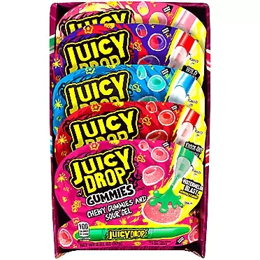 Juicy Drop Gummy Candy Sweet Gummies & Sour Gel Pen, Assorted Flavors, Sour Flavors, 32.16 Ounce Juicy Drop Gummies w Sour Gel Pen