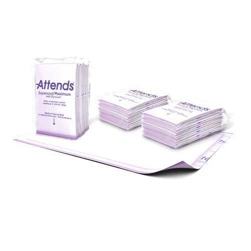 Attends Supersorb Maximum Disposable Underpads for Incontinence, 30