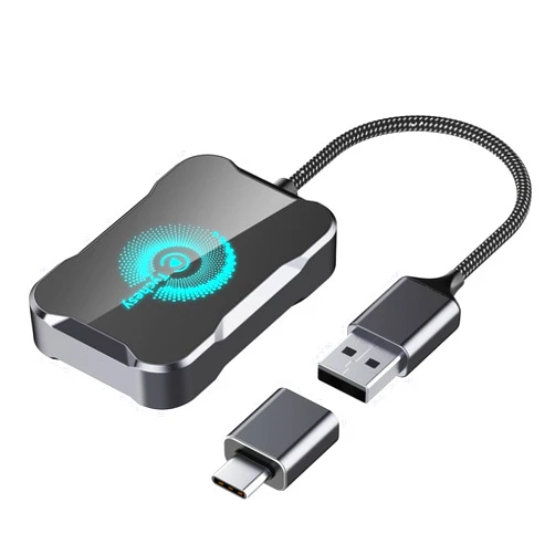 Tychesy 2024 Latest Apple CarPlay and Android Auto Wireless Adapter, 2 in 1 Wireless CarPlay Adapter for iPhone, Bluetooth 5.2 WiFi 2.4-5.8GHz with RGB Light USB/USB-C