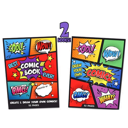 Twerp Blank Comic Book | Set of 2 | Create Your Own Comics and Cartoons with 5 Comic Templates | Blank Books for Kids | Creative Gift Idea | Road Trip Essentials