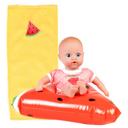 ADORA Splash Time Babies Collection, 8.5” Baby Doll with Sweet Baby Smell, Premium QuickDri Vinyl & Machine Washable, Includes Clothes & Accessories, Birthday Gift for Ages 3+ - Fresh Watermelon