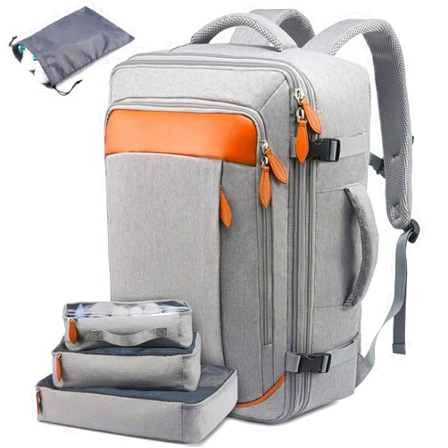 LOVEVOOK Carry on Backpack, 45L Extra Large Travel Backpack for Men & Women Airline Approved, Expandable Large Suitcase Backpacks With 4 Packing Cubes, Aer Travel Pack 3, Water Resistant Weekender Bag