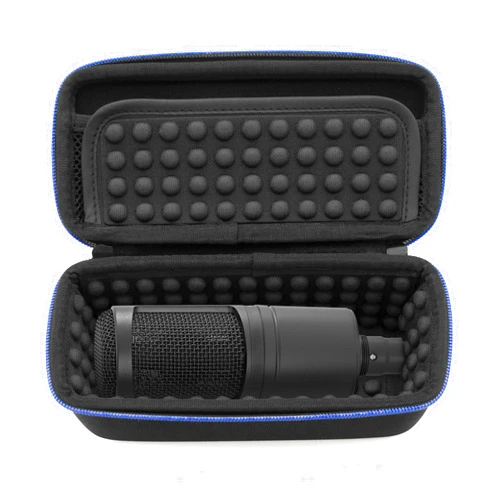CASEMATIX Padded Microphone Case Compatible with AT2020 USB, AT2020USB Plus, AT2035, AT2050, AT4033A, AT4040, AT4050, ATR2500 USB with Windscreen and Small Cable Accessories, Case Only