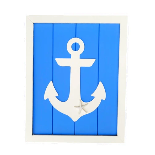 BoxShop Nautical Wall Decor with 3D Anchor and Starfish Sign - Beach House Coastal Theme for Home Decorations, Inspirational Ocean Nautical