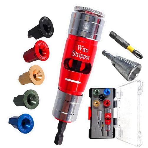 AIFIZO Wire Stripper for Drill,Wire Stripping and Twisting Tool,2024 Electric Wire Stripper Tool Set,Portable Wire Nut Twister for Power Drill,Cable Quick Twister Tool and Connector（8pcs）