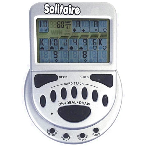 John N. Hansen Mega Screen Handheld Solitaire Game - Klondike Style Video Play for Ages 8+