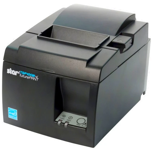 Star Micronics TSP143IIIU USB Thermal Receipt Printer with Device and Mfi USB Ports, Auto-cutter, and Internal Power Supply - Gray