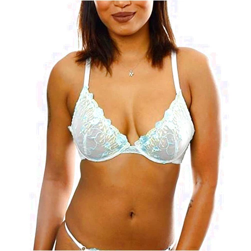 Donna Di Capri Women's Floral Lace Unlined Demi Bra (34B) Green