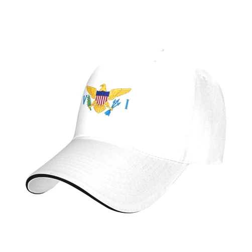 LIICHEES Flag of The United States Virgin Islands Baseball Cap Men and Women Outdoor Sports Duck Tongue Hat White