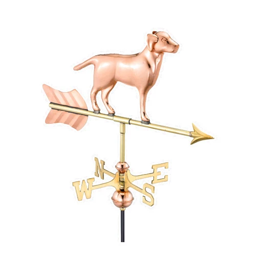 Good Directions Labrador Retriever/Dog Cottage Weathervane, Includes Roof Mount, Pure Copper