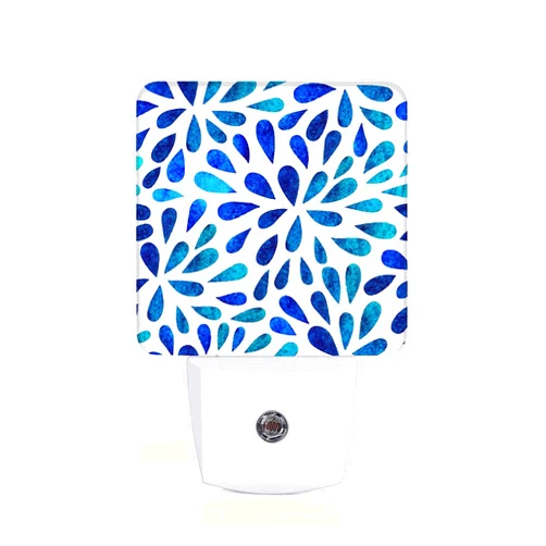 Chrobak LED Night Light,Floral Watercolor Pattern LED Night Light Plug into Wall with Dusk to Dawn Light Sensor White Energy Efficient Nightlight for Bedroom Bathroom Hallway Living Room Kitchen