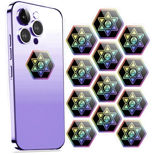 TAGCMC Protection Stickers for Cell Phones- Phone Sticker from All Phones/Tablets/Laptops/Computer/WiFi... All Devices-Black (12 Pcs)