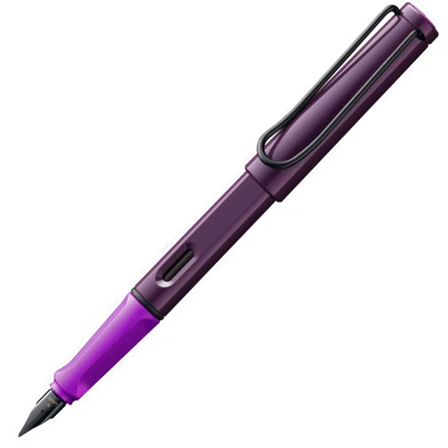 LAMY safari violet-blackberry - Fountain Pen with ergonomic grip & polished steel nib in size M - ideal for any Writing & Calligraphy - including LAMY T 10 blue cartridge - Right-Handed