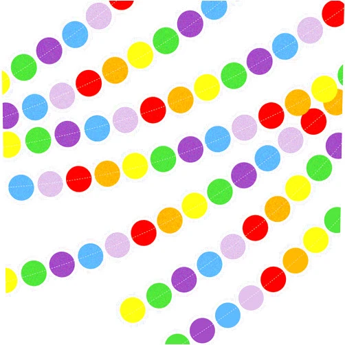 HOMESTORY 7pcs Colorful Party Paper Garland Circle Dots(92ft in total), Hanging Rainbow Decorations for Birthday Party and Wedding, Classroom Decorations, Home Decor Wall Hanging Decorations