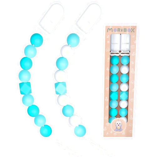 MORIBOX Pacifier Clips for Baby Boys Girls Paci Clip Holder Birthday Gift 2 Pack (Paci Clip Green)